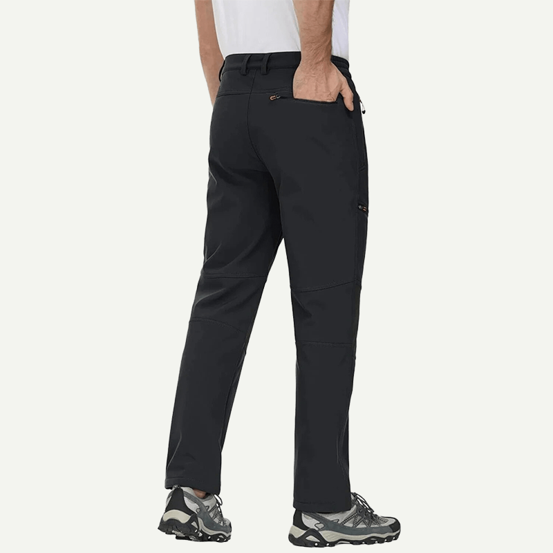 Men's Fleece Lined Winter Snow Pants – Water Resistant, 4 Zip Pockets