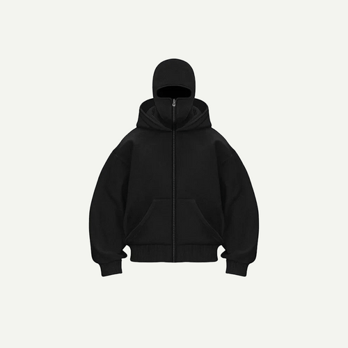 Double Hooded Zip Jacket Wind-resistant Winter Hoodies for Men